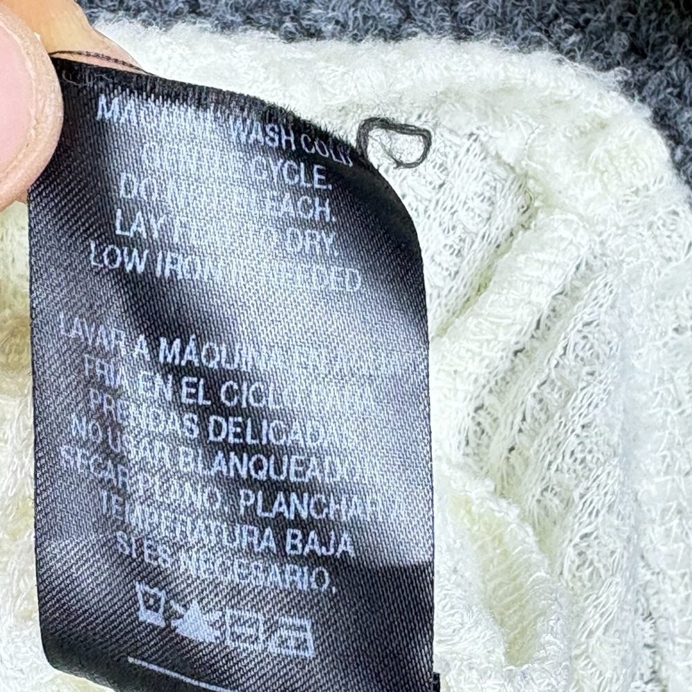 Joe Boxer Crop Hoodie Womens Small White Rainbow Striped Waffle Knit‎ Knot Front - Picture 7 of 9